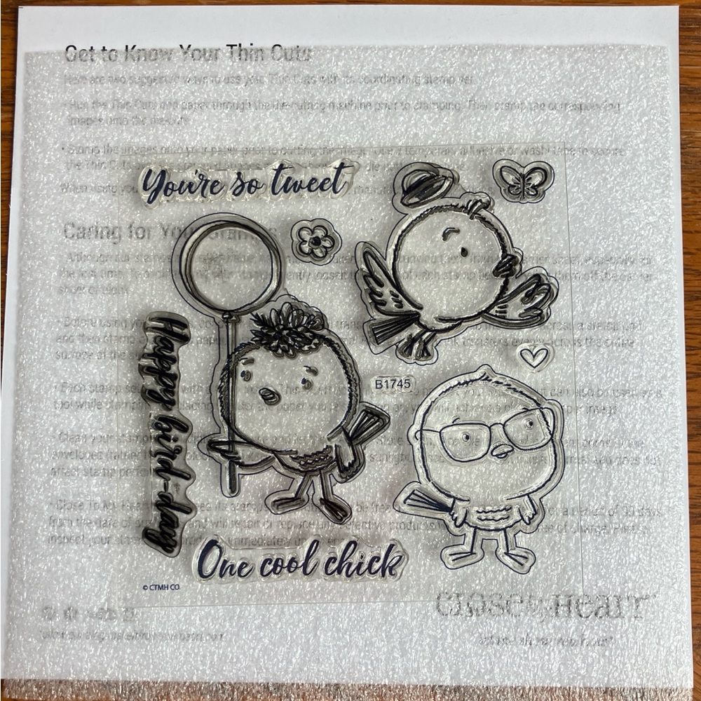 Close to My Heart, z3954 “So Tweet” Acrylic Stamp and Thin Cuts Set